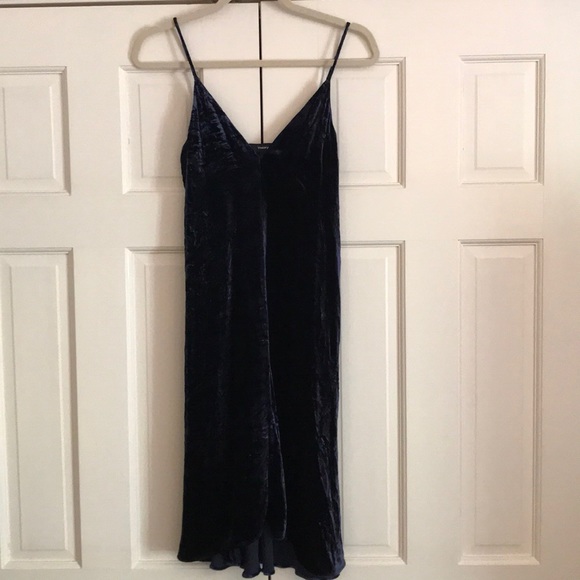 Deep Navy Draped Dress - Picture 2 of 6